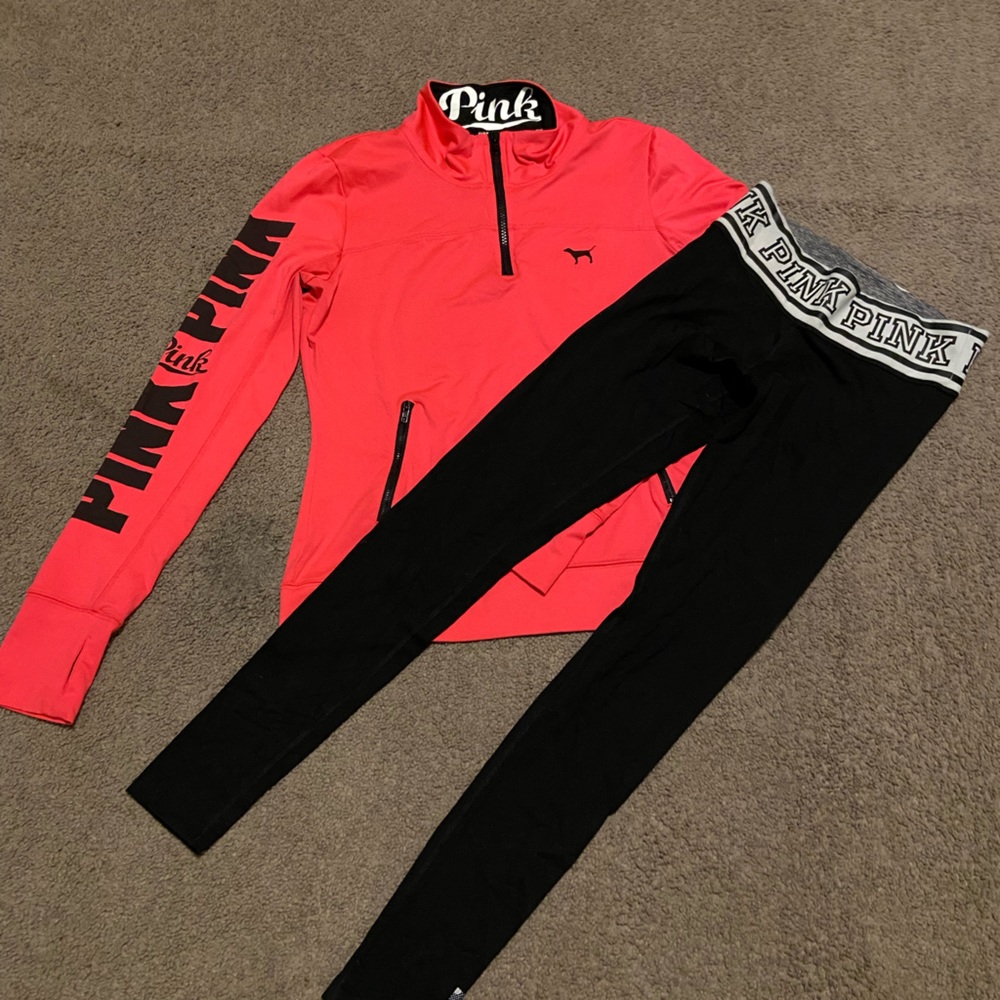 ❤️🌴PINK Victoria's Secret NEON Beach Set Pullover + Leggings M